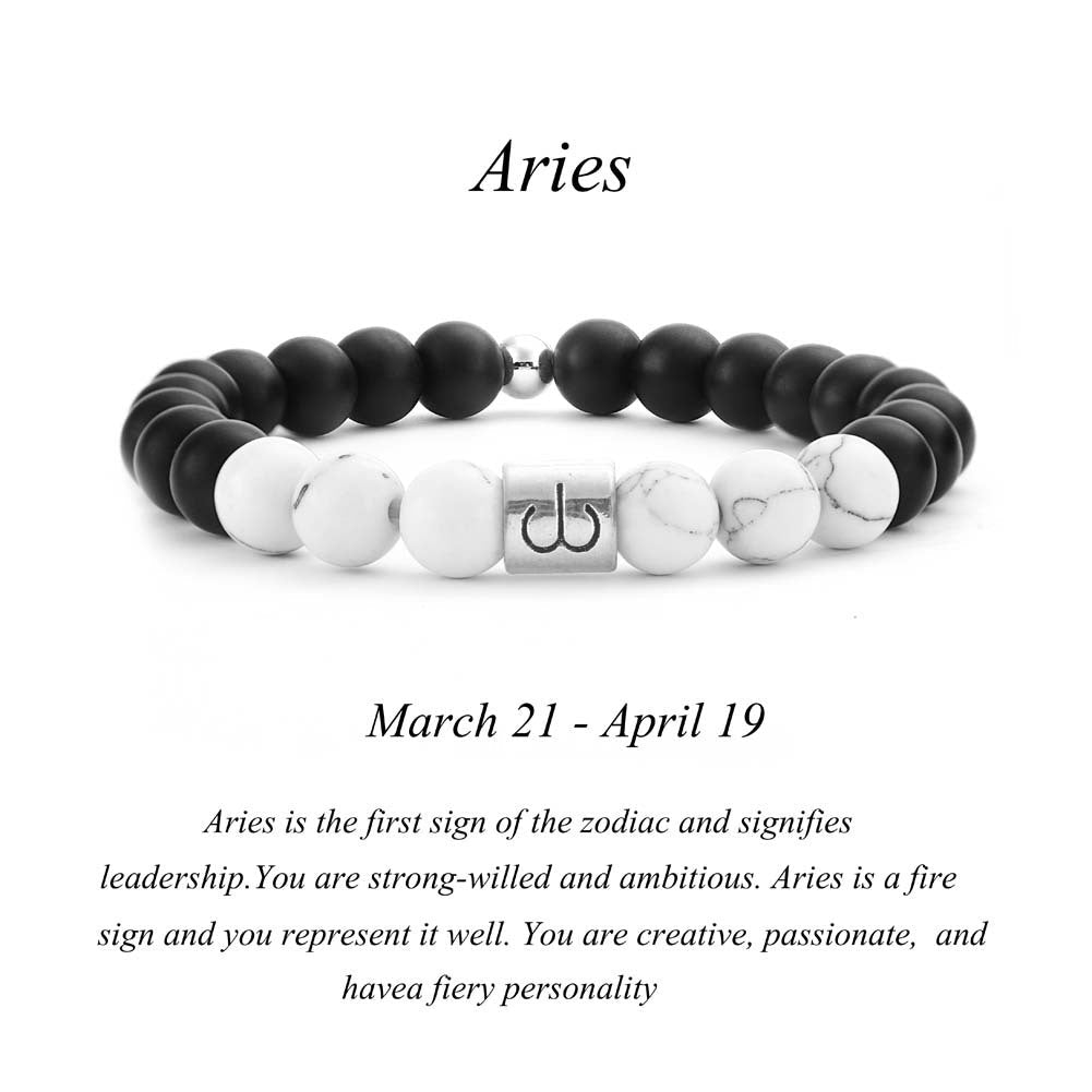 Black Agate White Turquoise Couple Bracelets