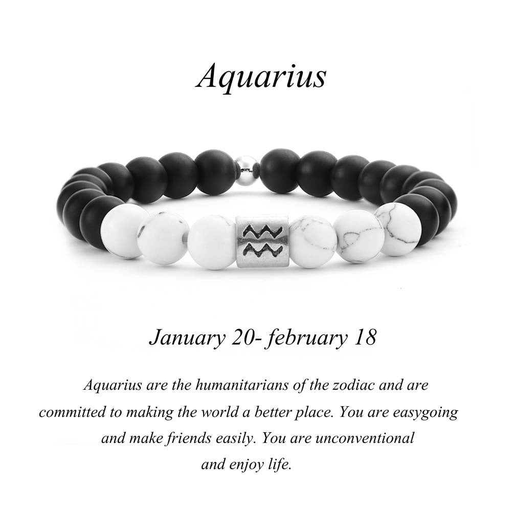 Black Agate White Turquoise Couple Bracelets