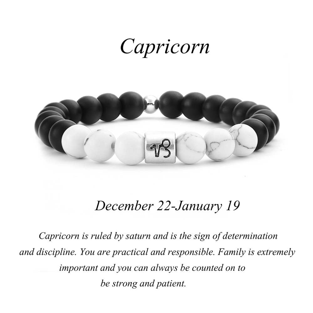 Black Agate White Turquoise Couple Bracelets