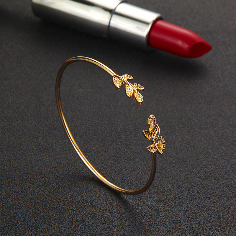 Bohemia Leaf Knot Hand Cuff Link Chain Charm Bracelet